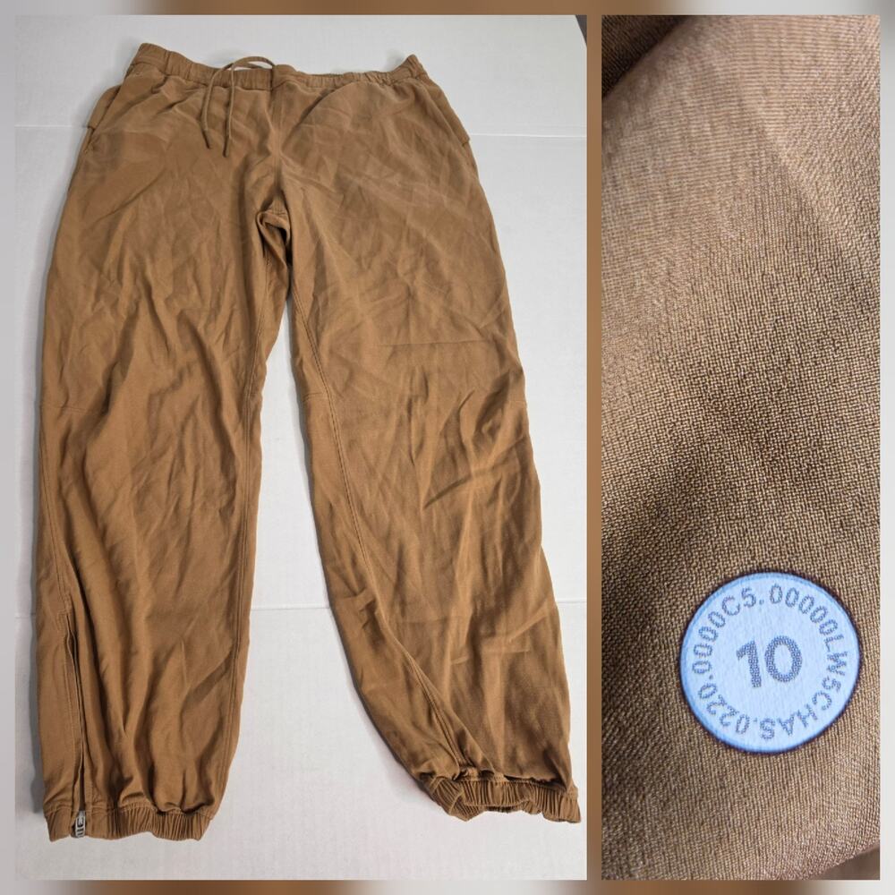 Lululemon Jogger Pants Womens SZ 10 Essential Affinity Mid Rise Saddle Brown 25"